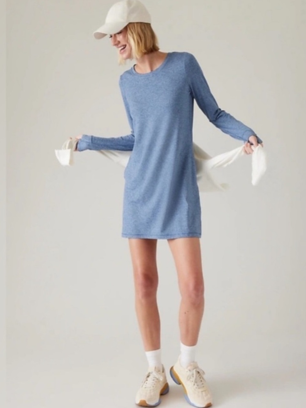 Athleta Uptempo Mini Dress Jay Blue Heather Size S
